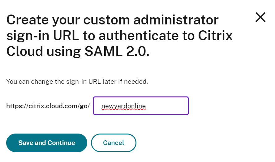 Citrix Cloud Custom Administrator URL