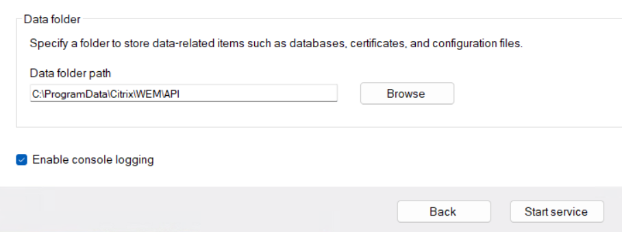 WEM Web Console Configuration